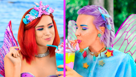  8 DIY Amazing Mermaid Food vs Fairy Food Challenge!