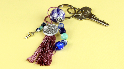  DIY Beaded Tassel Keychain 