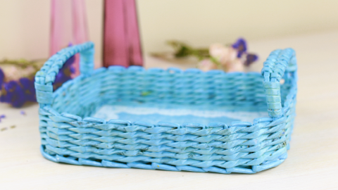  DIY Decorative Woven Paper Tray 