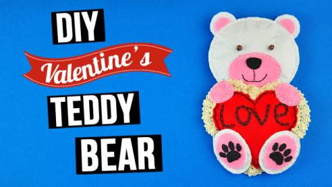  DIY Valentine’s Teddy Bear with a Heart 