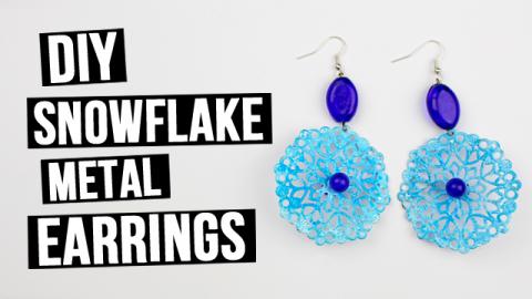  DIY Statement Snowflake Metal Earrings 