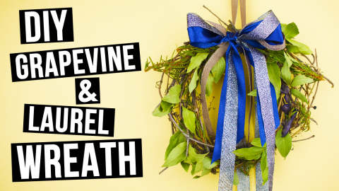  DIY Grapevine and Laurel Door Wreath 
