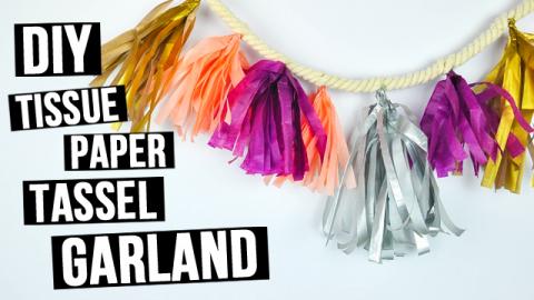  DIY Tissue Paper Tassel Garland 