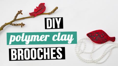  DIY Polymer Clay Brooches 