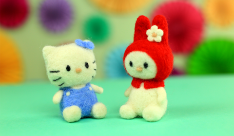  DIY Hello Kitty Needle Felted Toys 