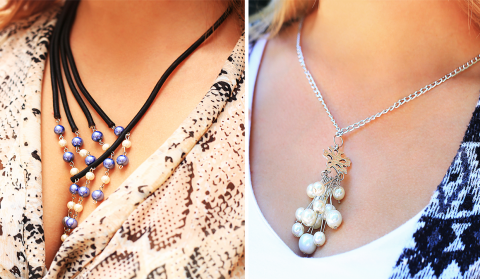  DIY Drop Pearl Necklace Ideas 